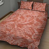 Tahiti Puatou Tiare Floral Quilt Bed Set Monstera Palm Tropical Leaves - Polynesian Pride