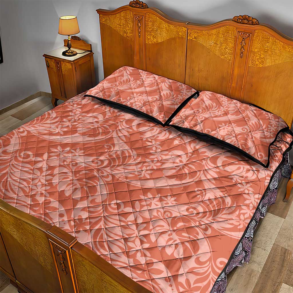 Tahiti Puatou Tiare Floral Quilt Bed Set Monstera Palm Tropical Leaves - Polynesian Pride