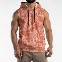 Tahiti Puatou Tiare Floral Sleeveless Hoodie Monstera Palm Tropical Leaves - Polynesian Pride