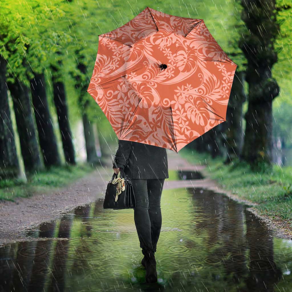 Tahiti Puatou Tiare Floral Umbrella Monstera Palm Tropical Leaves - Polynesian Pride