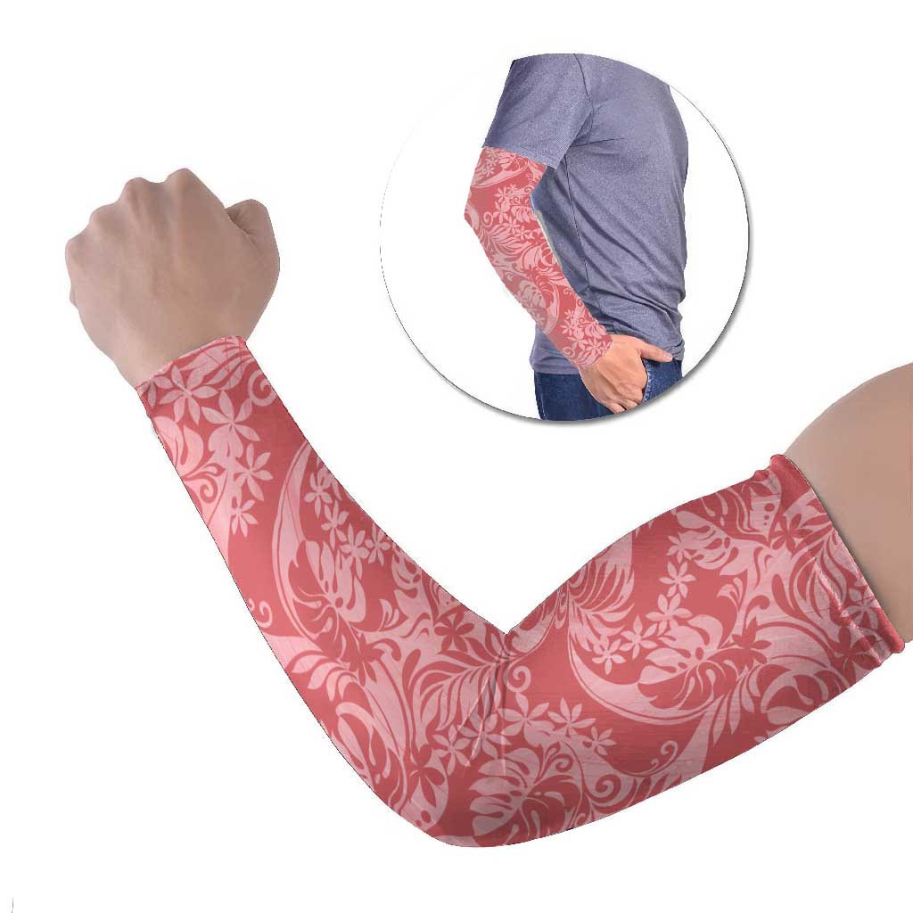 Tahiti Tarona Tiare Floral Arm Sleeves Monstera Palm Tropical Leaves - Polynesian Pride