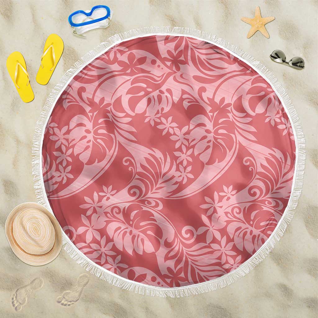 Tahiti Tarona Tiare Floral Beach Blanket Monstera Palm Tropical Leaves - Polynesian Pride