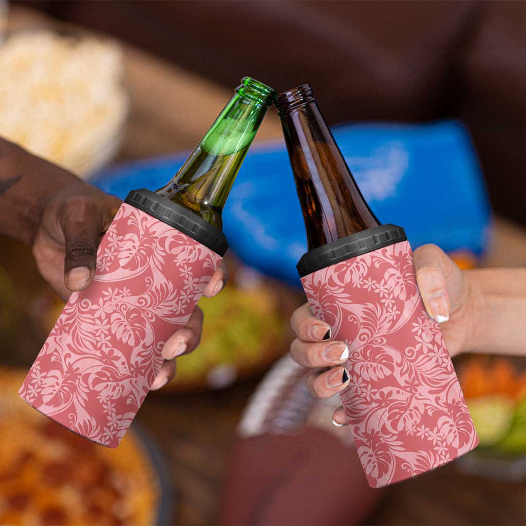 Tahiti Tarona Tiare Floral 4 in 1 Can Cooler Tumbler Monstera Palm Tropical Leaves - Polynesian Pride