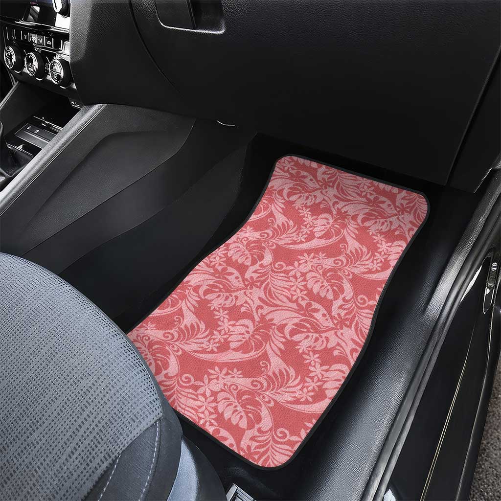 Tahiti Tarona Tiare Floral Car Mats Monstera Palm Tropical Leaves - Polynesian Pride