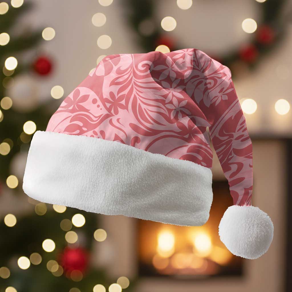 Tahiti Tarona Tiare Floral Christmas Santa Hat Monstera Palm Tropical Leaves - Polynesian Pride