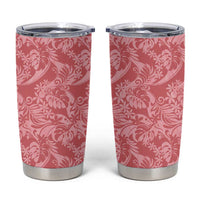 Tahiti Tarona Tiare Floral Tumbler Cup Monstera Palm Tropical Leaves - Polynesian Pride
