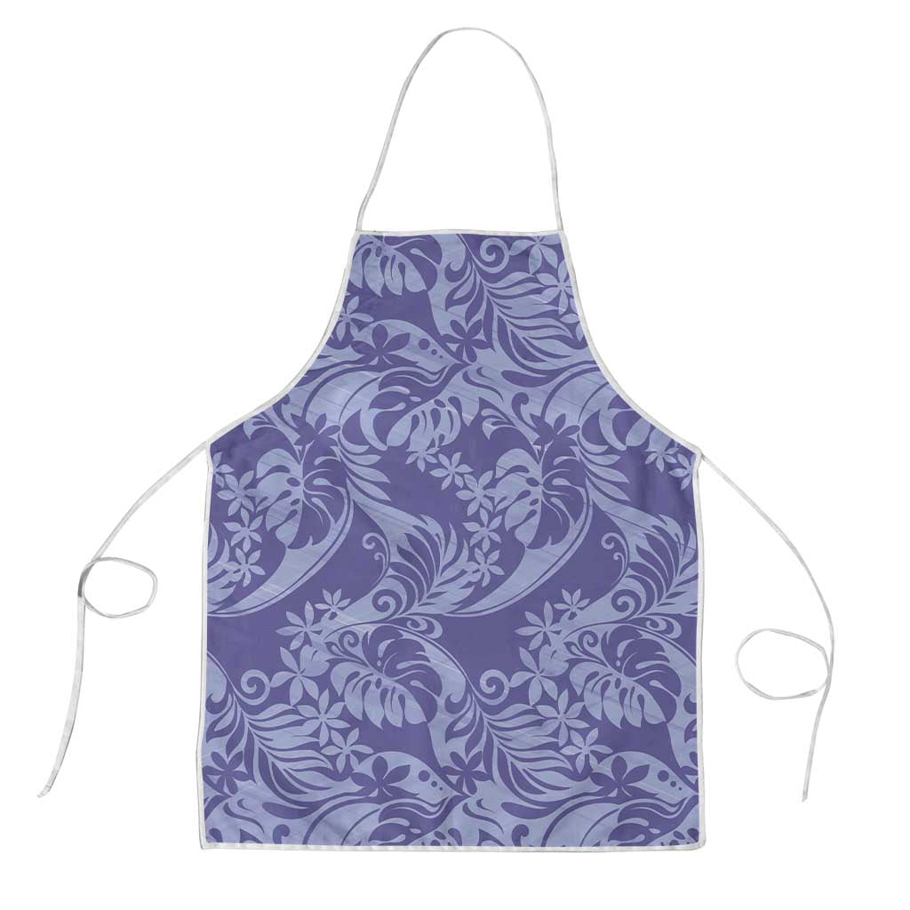 Tahiti Vareau Tiare Floral Apron Monstera Palm Tropical Leaves - Polynesian Pride