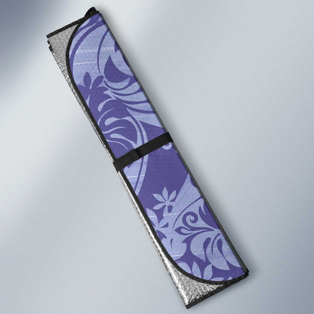 Tahiti Vareau Tiare Floral Auto Sun Shade Monstera Palm Tropical Leaves - Polynesian Pride