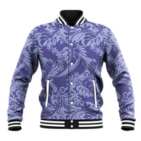 Tahiti Vareau Tiare Floral Baseball Jacket Monstera Palm Tropical Leaves - Polynesian Pride