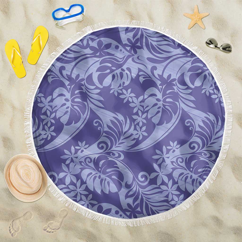 Tahiti Vareau Tiare Floral Beach Blanket Monstera Palm Tropical Leaves - Polynesian Pride