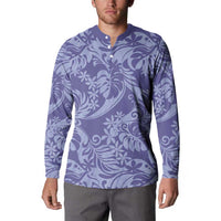Tahiti Vareau Tiare Floral Button Sweatshirt Monstera Palm Tropical Leaves - Polynesian Pride