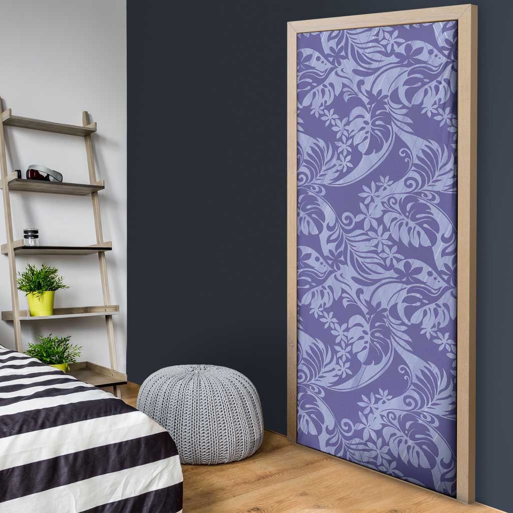 Tahiti Vareau Tiare Floral Door Cover Monstera Palm Tropical Leaves - Polynesian Pride