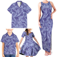 Tahiti Vareau Tiare Floral Family Matching Tank Maxi Dress and Hawaiian Shirt Monstera Palm Tropical Leaves LT01 - Polynesian Pride