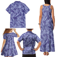 Tahiti Vareau Tiare Floral Family Matching Tank Maxi Dress and Hawaiian Shirt Monstera Palm Tropical Leaves LT01 - Polynesian Pride