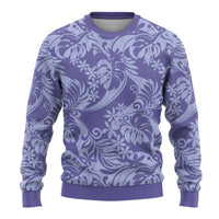 Tahiti Vareau Tiare Floral Ugly Christmas Sweater Monstera Palm Tropical Leaves - Polynesian Pride