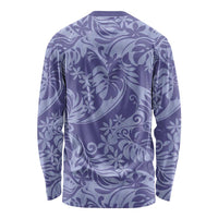 Tahiti Vareau Tiare Floral Long Sleeve Shirt Monstera Palm Tropical Leaves - Polynesian Pride