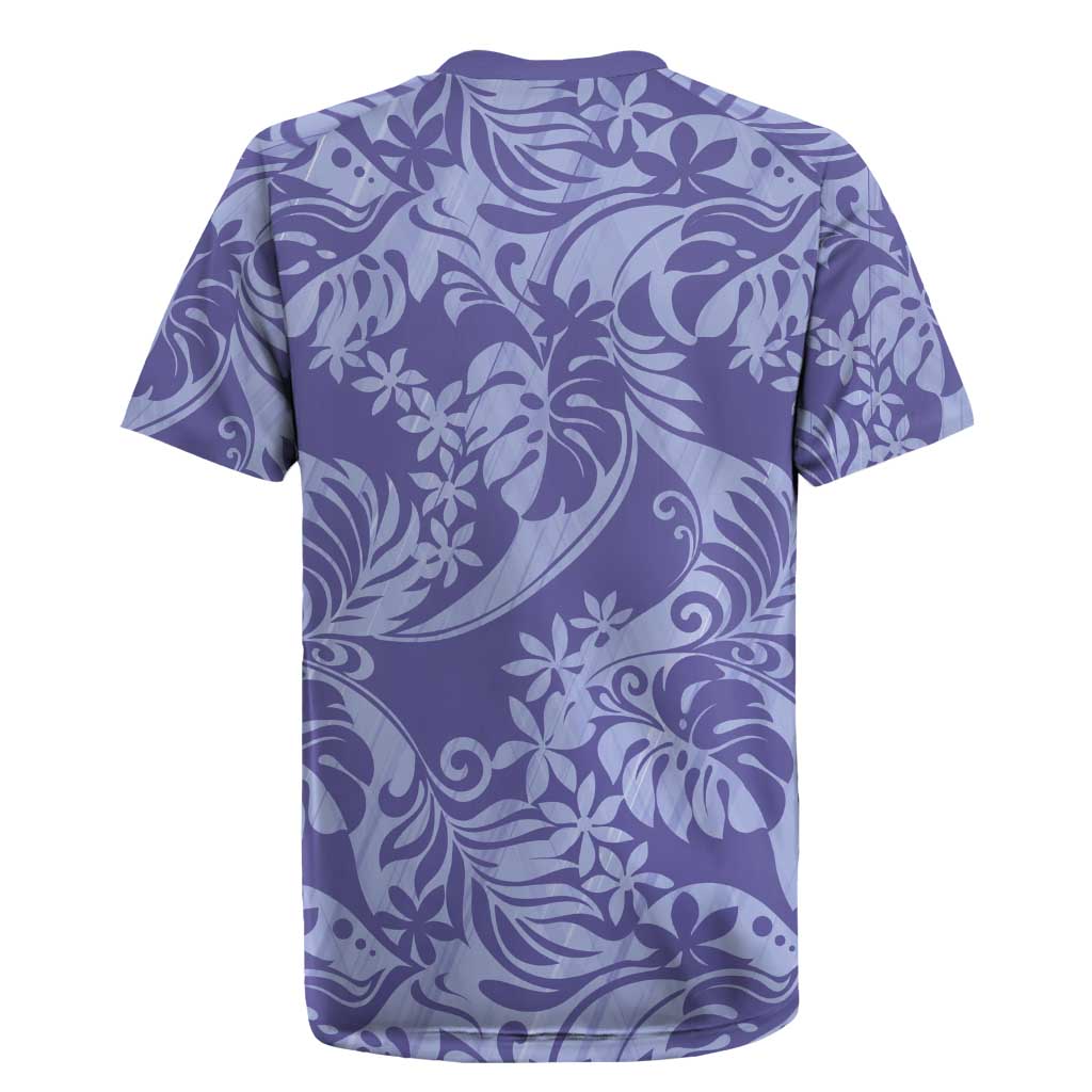 Tahiti Vareau Tiare Floral Rugby Jersey Monstera Palm Tropical Leaves - Polynesian Pride