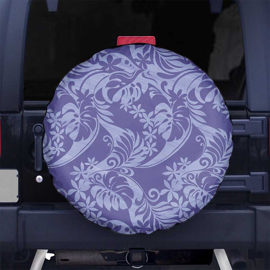 Tahiti Vareau Tiare Floral Spare Tire Cover Monstera Palm Tropical Leaves - Polynesian Pride