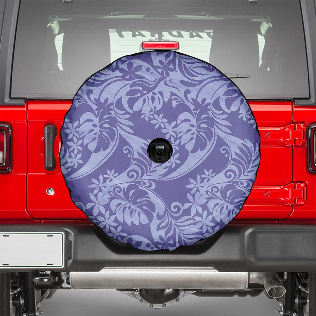 Tahiti Vareau Tiare Floral Spare Tire Cover Monstera Palm Tropical Leaves - Polynesian Pride
