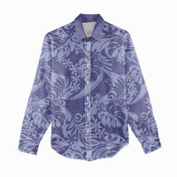 Tahiti Vareau Tiare Floral Women Casual Shirt Monstera Palm Tropical Leaves - Polynesian Pride