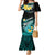 Hawaii Mermaid Dress Polynesian Shark with Kakau Turquoise Version LT01 Women Turquoise - Polynesian Pride