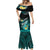 Hawaii Mermaid Dress Polynesian Shark with Kakau Turquoise Version LT01 - Polynesian Pride