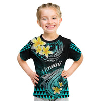 Personalised Hawaii Kid T Shirt Polynesian Shark with Kakau Turquoise Version LT01 Turquoise - Polynesian Pride