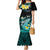 Personalised Hawaii Mermaid Dress Polynesian Shark with Kakau Turquoise Version LT01 Women Turquoise - Polynesian Pride