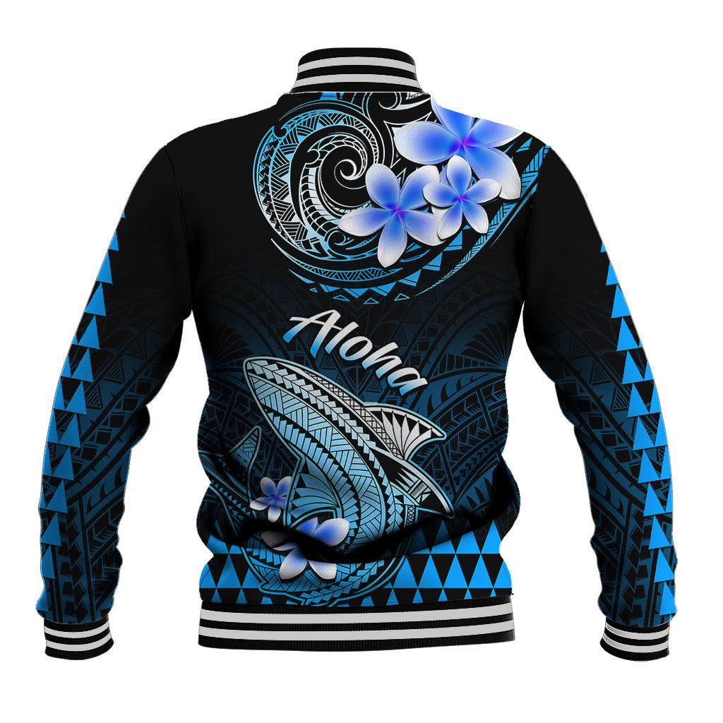 Hawaii Baseball Jacket Polynesian Shark with Kakau Blue Version LT01 - Polynesian Pride