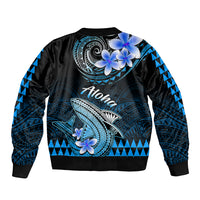 Hawaii Bomber Jacket Polynesian Shark with Kakau Blue Version LT01 - Polynesian Pride