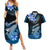 Hawaii Couples Matching Summer Maxi Dress and Hawaiian Shirt Polynesian Shark with Kakau Blue Version LT01 Blue - Polynesian Pride