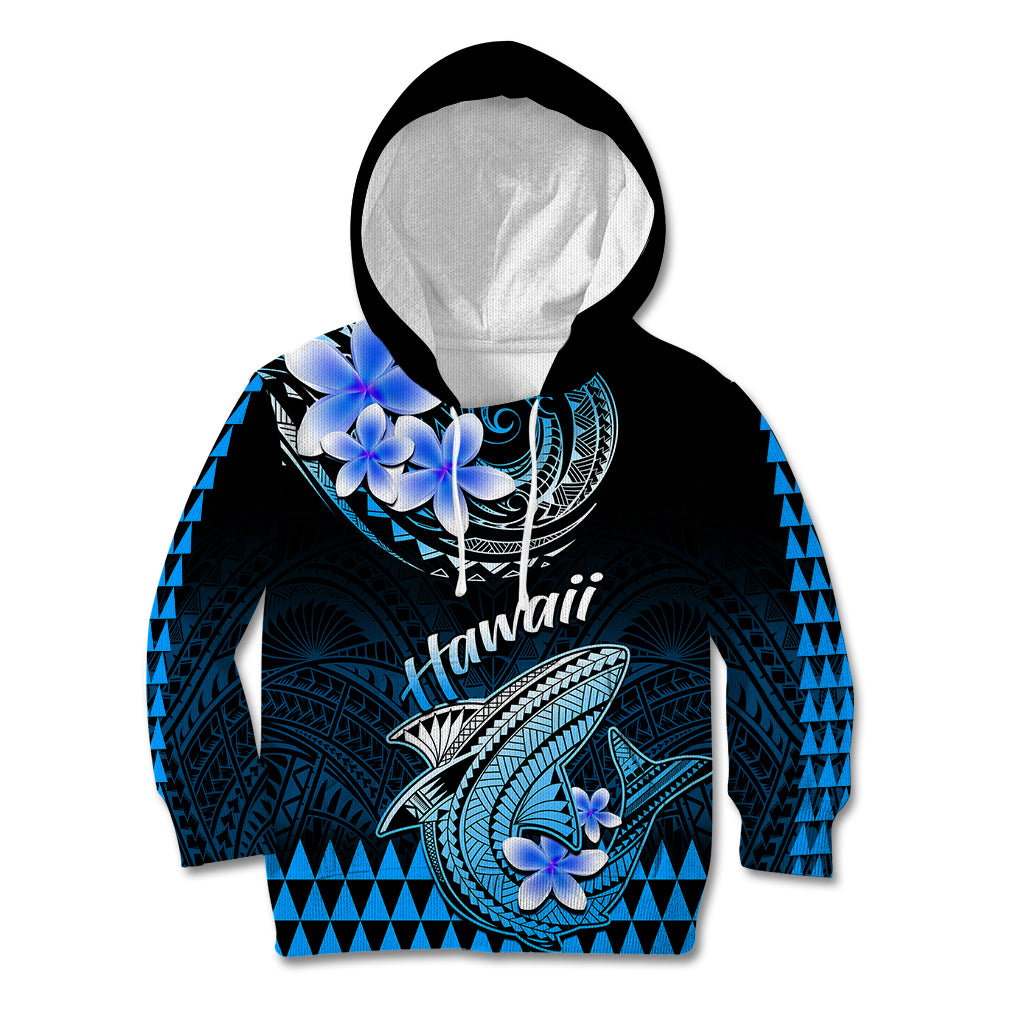 Hawaii Kid Hoodie Polynesian Shark with Kakau Blue Version LT01 Blue - Polynesian Pride