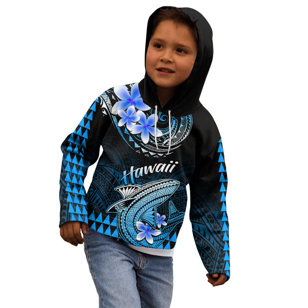 Hawaii Kid Hoodie Polynesian Shark with Kakau Blue Version LT01 - Polynesian Pride