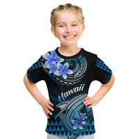 Hawaii Kid T Shirt Polynesian Shark with Kakau Blue Version LT01 Blue - Polynesian Pride