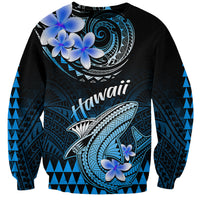 Hawaii Sweatshirt Polynesian Shark with Kakau Blue Version LT01 Unisex Blue - Polynesian Pride