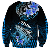 Hawaii Sweatshirt Polynesian Shark with Kakau Blue Version LT01 - Polynesian Pride