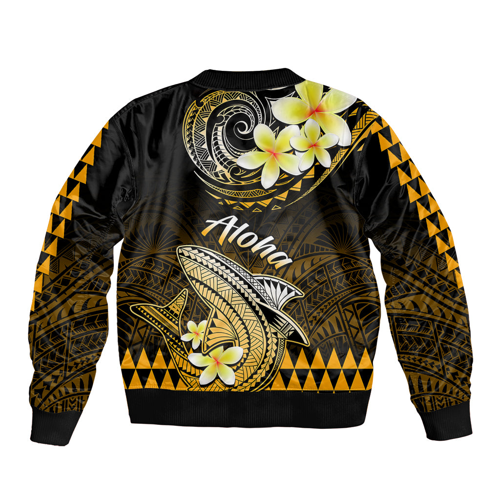 Hawaii Bomber Jacket Polynesian Shark with Kakau Gold Version LT01 - Polynesian Pride