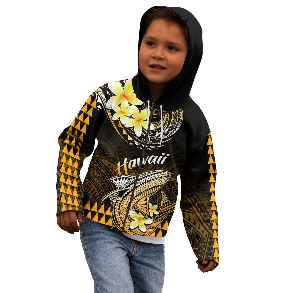 Hawaii Kid Hoodie Polynesian Shark with Kakau Gold Version LT01 - Polynesian Pride