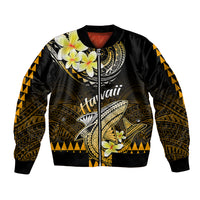 Hawaii Sleeve Zip Bomber Jacket Polynesian Shark with Kakau Gold Version LT01 Unisex Gold - Polynesian Pride