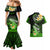 Hawaii Couples Matching Mermaid Dress and Hawaiian Shirt Polynesian Shark with Kakau Green Version LT01 - Polynesian Pride