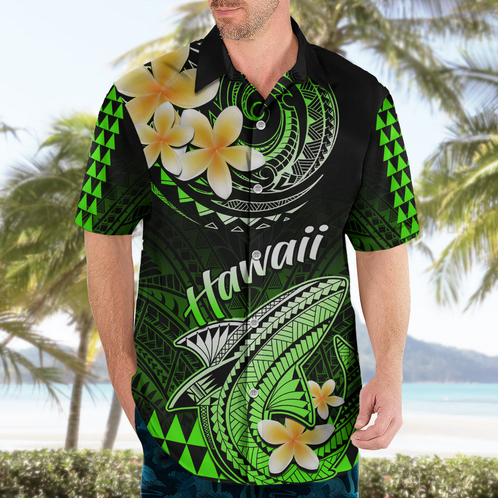 Hawaii Hawaiian Shirt Polynesian Shark with Kakau Green Version LT01 - Polynesian Pride