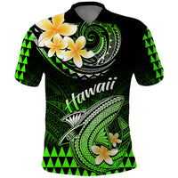 Hawaii Polo Shirt Polynesian Shark with Kakau Green Version LT01 Green - Polynesian Pride