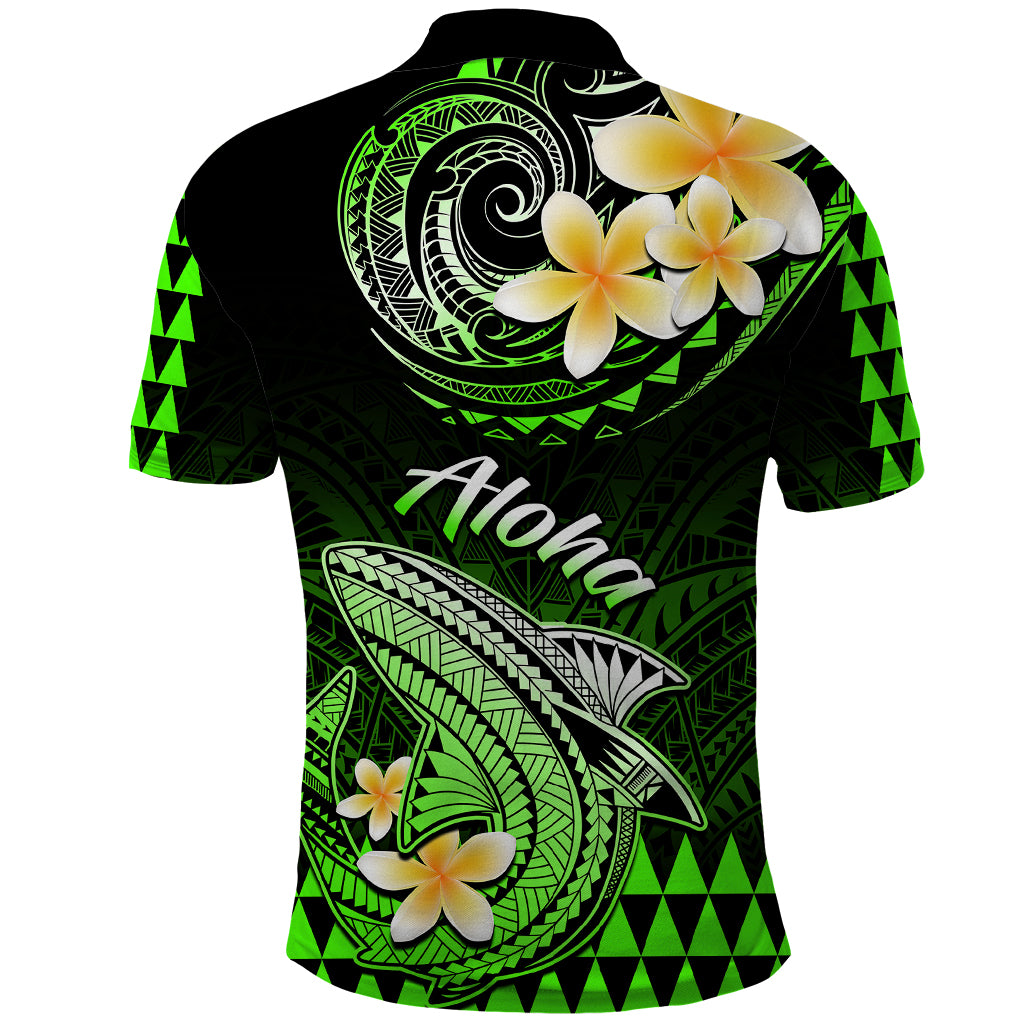 Hawaii Polo Shirt Polynesian Shark with Kakau Green Version LT01 - Polynesian Pride