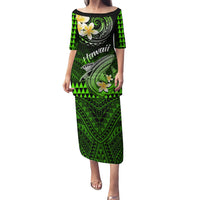 Hawaii Puletasi Polynesian Shark with Kakau Green Version LT01 Long Dress Green - Polynesian Pride