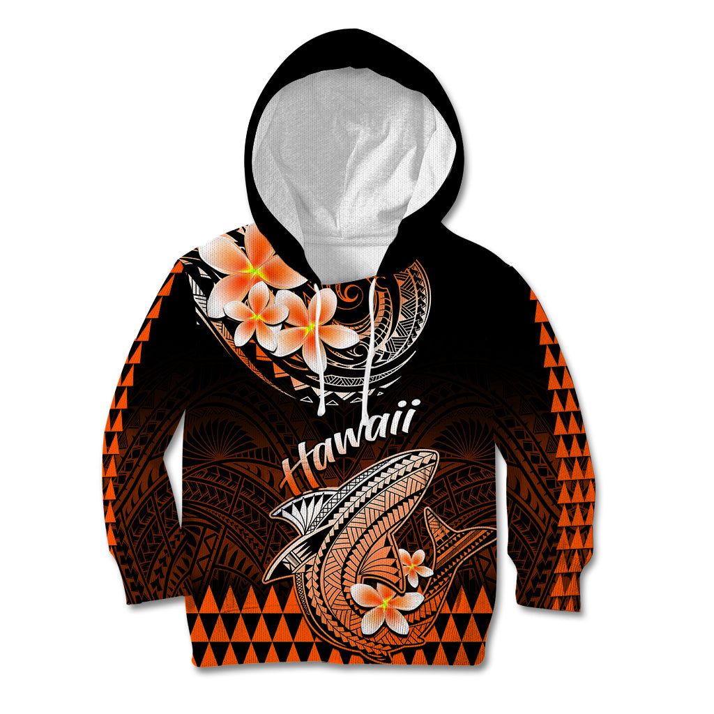 Hawaii Kid Hoodie Polynesian Shark with Kakau Orange Version LT01 Orange - Polynesian Pride