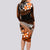 Hawaii Long Sleeve Bodycon Dress Polynesian Shark with Kakau Orange Version LT01 - Polynesian Pride