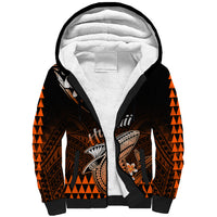 Hawaii Sherpa Hoodie Polynesian Shark with Kakau Orange Version LT01 Unisex Orange - Polynesian Pride