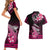 Hawaii Couples Matching Short Sleeve Bodycon Dress and Hawaiian Shirt Polynesian Shark with Kakau Pink Version LT01 - Polynesian Pride