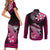 Hawaii Couples Matching Short Sleeve Bodycon Dress and Long Sleeve Button Shirts Polynesian Shark with Kakau Pink Version LT01 - Polynesian Pride