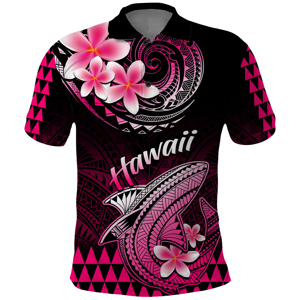 Hawaii Polo Shirt Polynesian Shark with Kakau Pink Version LT01 Pink - Polynesian Pride